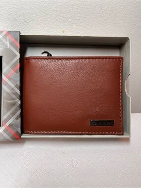 New CHAMPS Men's Leather Card Wallet - Chestnut Brown